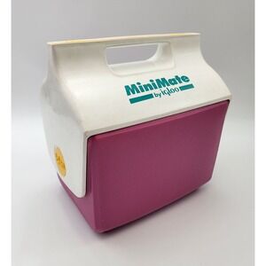 VTG Igloo‎ Mini Mate Cooler Red Base , Yellow Handle 1990s